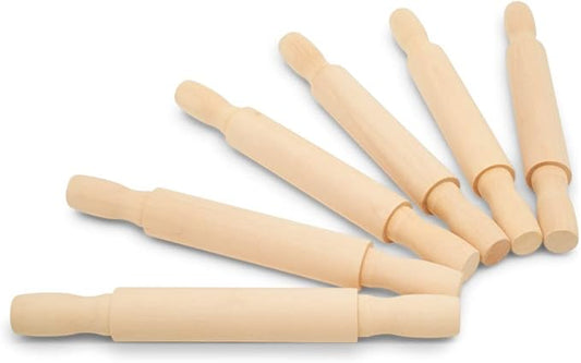 Wooden Mini Rolling Pin, 7 Inches Long, Pack of 100, Perfect for Fondant, Pasta, Baking in the Kitchen, Play-doh, Crafting and Imaginative Play, by Woodpeckers by Woodpeckers