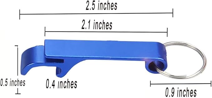 200 Pcs Bottle opener Keychain Bulk,Soda Beverage Beer Bottle Opener Keychain,Bottle Openers Aluminum Beer Bottle Opener Claw Beverage Keychain Ring for Kitchen,Wedding, Bar,Party(blue) - Image 2