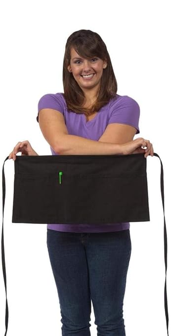 FAME F9R Reversible 3 Pocket Waist Apron - Black (WFA25121BK)
