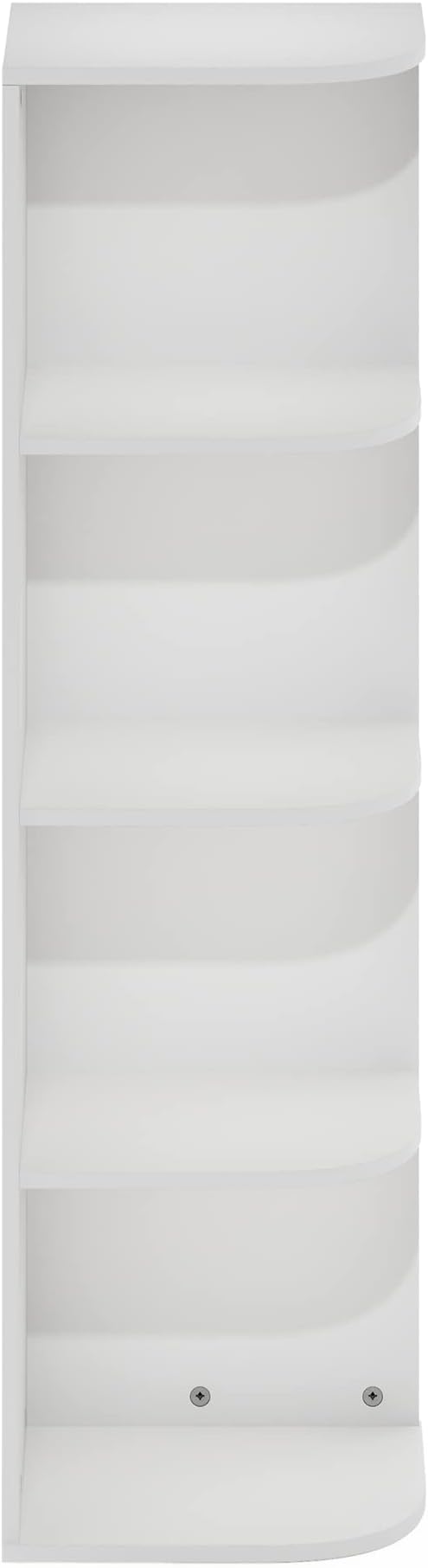 Furinno Pasir 4-Tier Corner Open Shelf Bookcase, White - Image 6