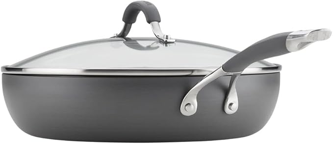 Circulon Radiance Deep Hard Anodized Nonstick Frying Pan /Skillet with Lid - 12 Inch, Gray - Image 2