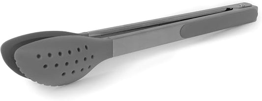 Dexas Spoon & Strain Tongs with Gravity open & Close Operation, 12", Gray by Dexas