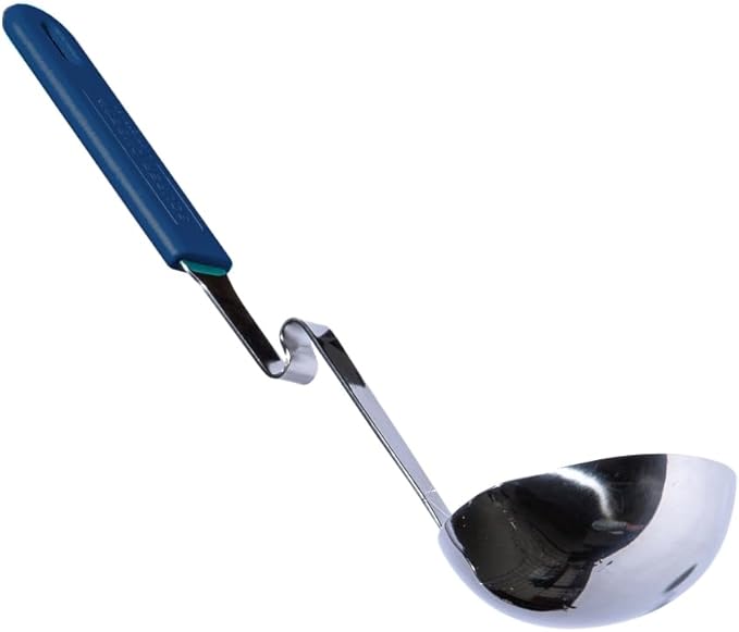 Souper Cubes + Lori Greiner No Mess Stainless Steel Soup Ladle with Silicone Handle - Metal Soup Ladle with No Mess Design That Hooks on Side of Any Pot - Blueberry - Image 2