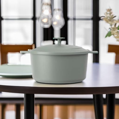 Gotham Steel 5 Qt Dutch Oven Pot with Lid, Nonstick Ceramic Dutch Oven Stock Pot, 10 in 1 Cooking Pot & Dutch Oven for Bread Baking, Stovetop Oven & Dishwasher Safe, Sage Green - Image 5