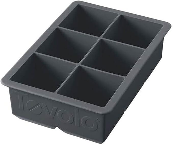 Tovolo Large 2” King Cube Ice Tray Charcoal Gray Ice Cube Trays for Whiskey Cocktails Smoothies, Big Square Ice Cube Mold Silicone Freezer Tray for Perfect Rock Cubes BPA Free Dishwasher Safe - Image 6