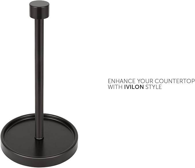 Ivilon Countertop Paper Towel Holder - Modern End Cap Minimalist Design - Color Oil Rubbed Bronze - Image 2