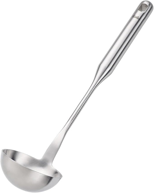 Fissler Essential Soup Ladle, 18/10 Stainless Steel Kitchen Utensil for Soups & Sauces, Ergonomic Handle, Dishwasher Safe