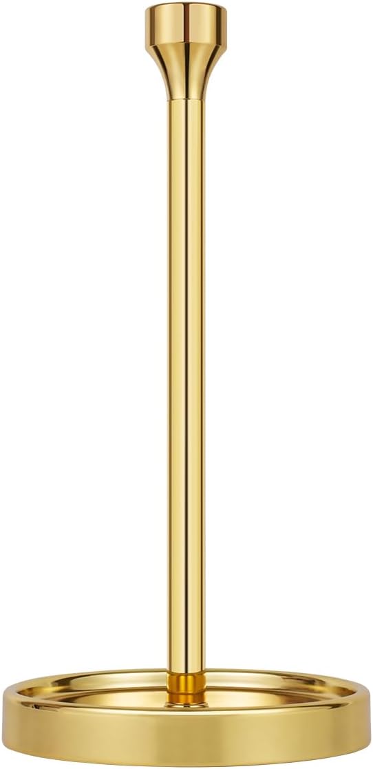 Ivilon Countertop Paper Towel Holder - Modern Bell End Minimalist Design - Color Gold Polished by Ivilon