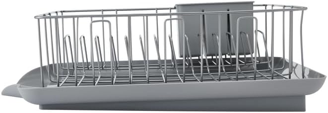 Farberware Classic 3-Piece Dish Drying Rack Set for Kitchen Counter, Gray - Rust-Resistant Wires, Self-Draining Board, Flatware Caddy, Non-Slip Feet - Image 8