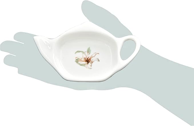 Ceramic Tea Bag Holder Teapot shaped Teabag Coaster Tray 4.5 inches Spoon Rest with Spoon
