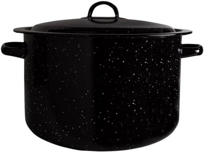 Millvado Granite 12 Qt Stockpot, Nonstick Soup Pot With Lid, Speckled Enamel Ware Cookware, Large Stock Pot For Boiling and Cooking, Big Granite Cooking Pot for Stovetop, Campfire, Outdoor Stove