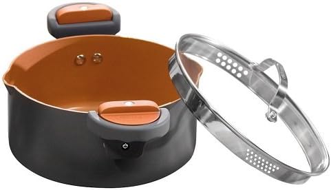 Gotham Steel 5 Quart Stock Pot Multipurpose Pasta Pot with Strainer Lid&Twist and Lock Handles,Nonstick Ceramic Surface Makes for Effortless Cleanup with Tempered Glass Lid,Dishwasher Safe,(Pack of 2) - Image 9