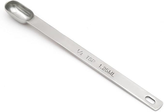 1PCS 1/4tsp (1.25ml) Single Measuring Spoon, Stainless Steel Long Handle Individual Teaspoons Only by BERYLER