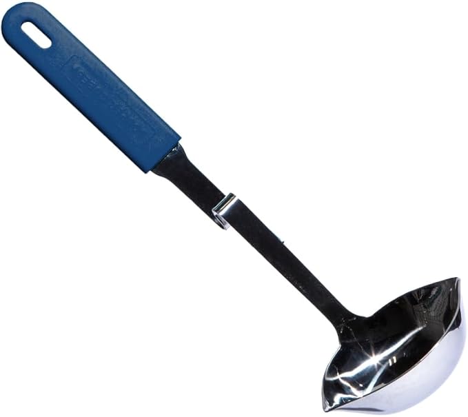 Souper Cubes + Lori Greiner No Mess Stainless Steel Soup Ladle with Silicone Handle - Metal Soup Ladle with No Mess Design That Hooks on Side of Any Pot - Blueberry by SouperCubes%C2%AE