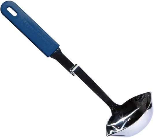 Souper Cubes + Lori Greiner No Mess Stainless Steel Soup Ladle with Silicone Handle - Metal Soup Ladle with No Mess Design That Hooks on Side of Any Pot - Blueberry by SouperCubes%C2%AE