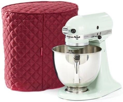 Covermates Keepsakes Stand Mixer Cover – Quilted Appliance Protector for Food Processors – Dust & Stain Resistant, Washable Slip‑On Design for Countertop Storage, Red