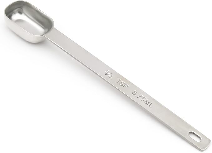 1PCS 3/4tsp (1/4tbsp, 3.75ml) Single Measuring Spoon, Stainless Steel Long Handle Individual Teaspoons Only by BERYLER