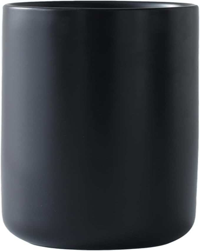 LATCHHOOK Black Kitchen Utensil Holder for Countertop, Matte Ceramic Cooking Utensil Crock for Counter Easy to Clean, Modern Spatula Holder for Farmhouse Décor 4.5×6.4 INCH by LATCHHOOK