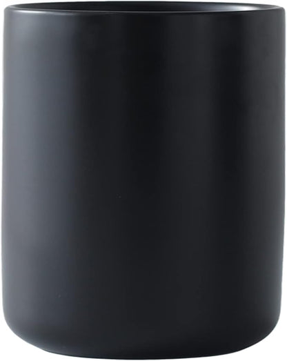 LATCHHOOK Black Kitchen Utensil Holder for Countertop, Matte Ceramic Cooking Utensil Crock for Counter Easy to Clean, Modern Spatula Holder for Farmhouse Décor 4.5×6.4 INCH by LATCHHOOK