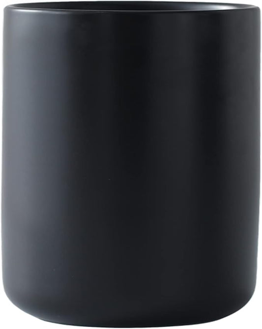 LATCHHOOK Black Kitchen Utensil Holder for Countertop, Matte Ceramic Cooking Utensil Crock for Counter Easy to Clean, Modern Spatula Holder for Farmhouse Décor 4.5×6.4 INCH by LATCHHOOK