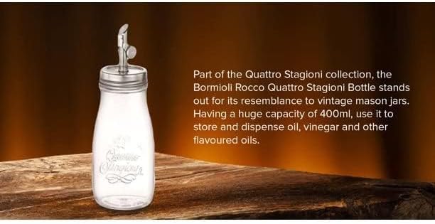 Bormioli Rocco 13.5 oz Quattro Stagioni Oil Dispenser, Set of 2 – Lead-Free Glass Bottles with Weighted Pour Spout for Oil, Vinegar, Syrup & Cocktail Mixers, Durable Kitchen & Bar Containers - Image 6