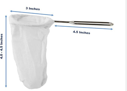 Thai Tea Filter (3 Inches) Reusable Traditional Thai style/Coffee/Tea Strainer/Cloth Tea Filter/Muslin Cloth Strainer Made in Thailand