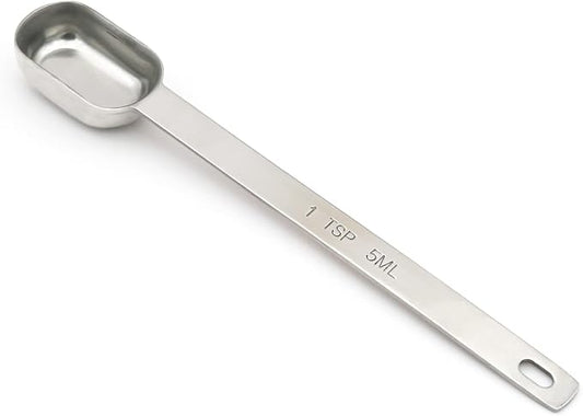 1PCS 1tsp (1/3tbsp, 5ml) Single Measuring Spoon, Stainless Steel Long Handle Individual Teaspoons Only by BERYLER