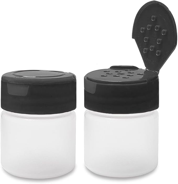 ljdeals 1 oz Plastic Spice Jars with Black Flip & Sift Caps – 12 Pack Empty Spice Bottles for Herbs, Seasonings, Powders, Camping, Travel, Kitchen, Restaurant Use – BPA-Free, Recyclable, Made in USA - Image 3