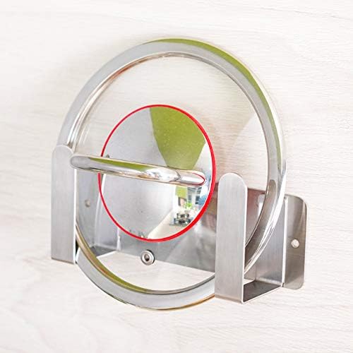 Pot Lid Rack, Wall Mounted 304 Stainless Steel Pan Lid Organizer Holder, 3M Self Adhesive, Kitchen Cooking Utensil Tool (Silver, Set of 2) - Image 6