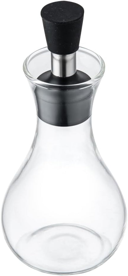 Restaurantware-Forma Professional 4 x 4 x 6 Inch Glass Oil Drizzler, 1 Borosilicate Glass Bottle Oil Dispenser - 8-Ounce Capacity, Stainless Steel Spout, Olive Dispenser, Silicone Cap, For Oils