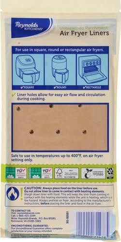 Reynolds Kitchens Air Fryer Liners Disposable, Unbleached Parchment Paper Sheets, 50 Count (Pack of 4) - Image 3