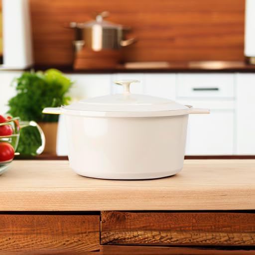 Gotham Steel 5 Qt Dutch Oven Pot with Lid, Nonstick Ceramic Dutch Oven Stock Pot, 10 in 1 Cooking Pot & Dutch Oven for Bread Baking, Lightweight Oven & Dishwasher Safe – Cream - Image 5