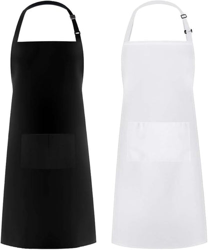 Syntus Apron for Men Women, Adjustable Cooking Kitchen Chef Aprons with 2 Pockets, Cotton/Polycotton/Polyester by Syntus