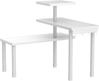 JayRex Bathroom Organizer Countertop Corner Shelf, 3 Tier Moveable Organizer for Make Up, Dresser Table, Desktop (White) - Image 5