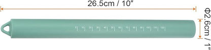 HARFINGTON Silicone Rolling Pin 10" Silicone Surface Non-Stick Stainless Steel Inner Core Dough Roller Kitchen Roller for Baking Pastry Pizza Fondant Bread, Green