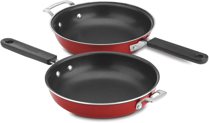 Cuisinart FP2-24R 10-Inch Nonstick Set Frittata Non-Stick Sauce Pan, Red