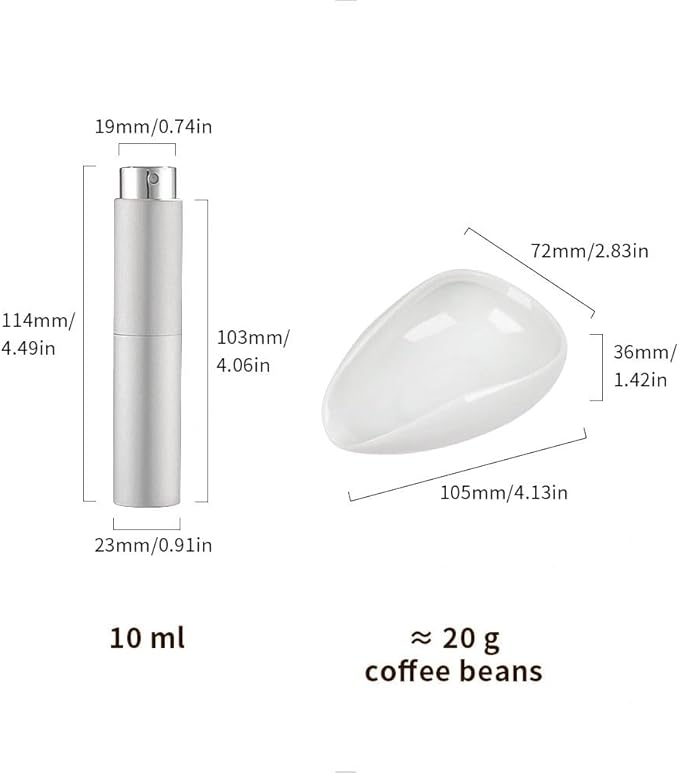 watchget Coffee Bean Dosing Cup & Static Reduction Spray Bottle Kit for Espresso Bar, Ceramic Single Dose Tray for Brewing/Tea, Barista Accessories Set, White - Image 2