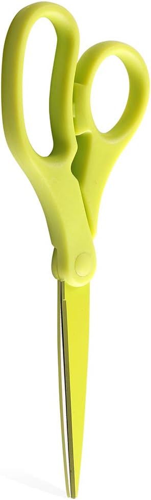 JAM PAPER Multi-Purpose Precision Scissors - 8 Inch - Neon Lime Green - Ergonomic Handle & Stainless Steel Blades - Sold Individually - Image 2