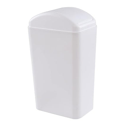 Plastic Waste Bin with Swing Lid, 14 Liter Garbage Can, 1 Pack (White) - Image 7