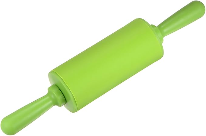 HARFINGTON Silicone Rolling Pins for Baking 9 Inch Non Stick Rolling Pin Small Roller Playdough Rolling Pins for Dough Pizza Pastry Fondant Kitchen, Green