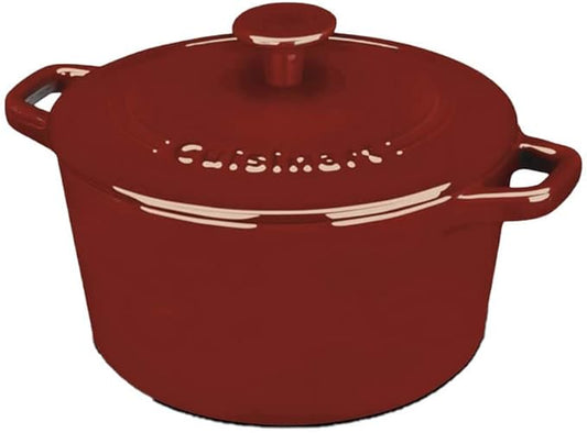 Cuisinart Chef's Classic Enameled Cast Iron Round Covered Casserole (Cardinal Red, 3- Quart) by Cuisinart