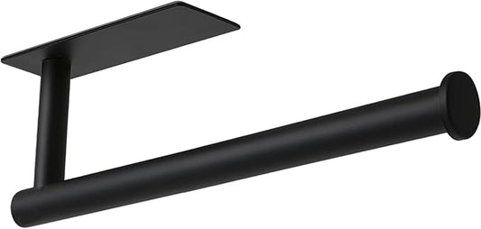 theaoo Paper Towel Holder - Under Cabinet Paper Towel Holder for Kitchen, Adhesive Paper Towel Roll Rack for Bathroom Towel, Wall Mounted Matte Black Paper Towel Rack, SUS304 Stainless Steel(1, Black) by theaoo