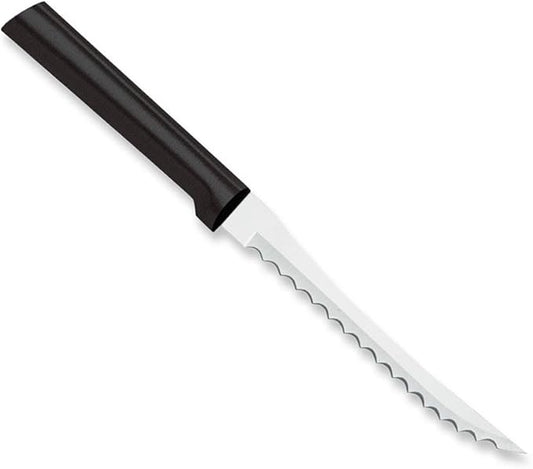 Rada Cutlery Tomato Slicer Knife (W226), 5" Stainless Steel Serrated Blade, Black Handle