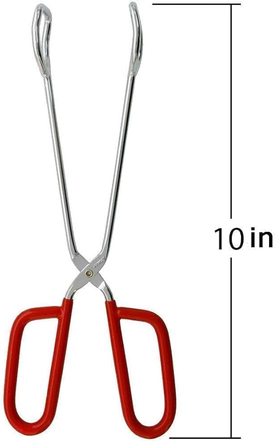 Hiash 10-Inch Heavy Duty Stainless Steel Kitchen Tongs - Non-Slip Comfortable Red Grip, Scissor Design, Heat Resistant for BBQ and Cooking - Image 2