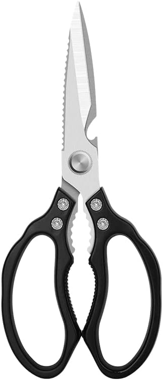 AWinjoy Heavy Duty Sharp Kitchen Scissors, Dishwasher Safe, Cooking Shears for Meat, Chicken, Fish, Poultry, Herb, Bread (Black) by AWinjoykitchenshears