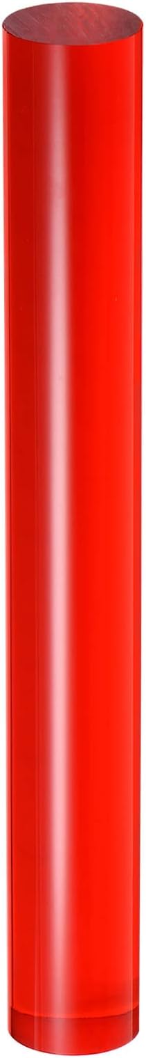 HARFINGTON Acrylic Clay Roller 8 Inch x 1 Inch Solid Non-Stick Plastic Round Tube Roller Polymer Clay Rod Fondant Rolling Pin for Shaping, Sculpting, Modeling DIY Crafts, Red