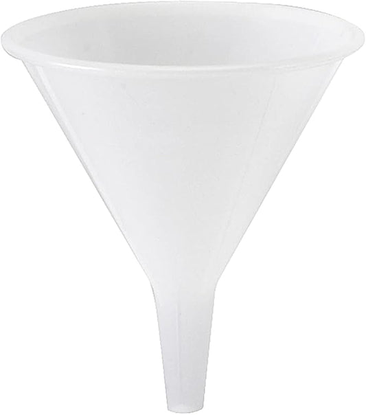 Hutzler 8 oz Plastic Funnel, Natural, Clear Plastic, Food Safe, BPA Free, Heat Resistant Polypropylene by HutzlerManufacturingCo