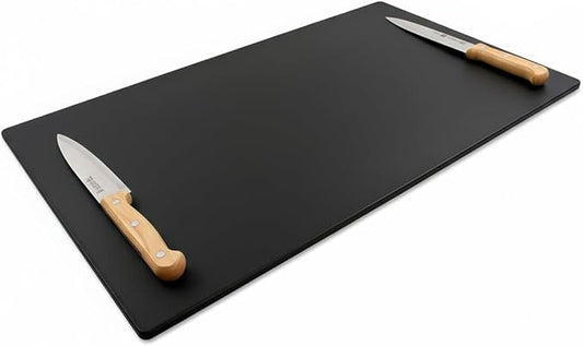 Thirteen Chefs 30x18 Extra Large Cutting Board for Fish, Meat, BBQ - 1/2 Inch Thick Black Plastic, Commercial Grade HDPP Poly with NSF Stamp, 10 pounds by ThirteenChefs
