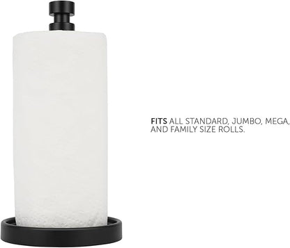 Ivilon Countertop Paper Towel Holder - Steady and Easy Tear - Fits All Paper Towel Rolls - Black - Image 3
