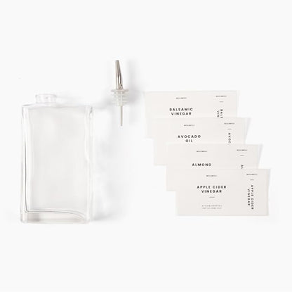 Molimoli Olive Oil Dispenser Bottle for Kitchen, Automatic Pourer, Glass Thin Bottle Dispenser for Kitchen, Olive Oil Cruet, | Set of 2 - Silver - Image 9